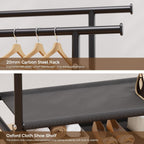 Sudetoil Clothes Rack,Double Rods Rolling Clothing Rack for Hanging Clothes